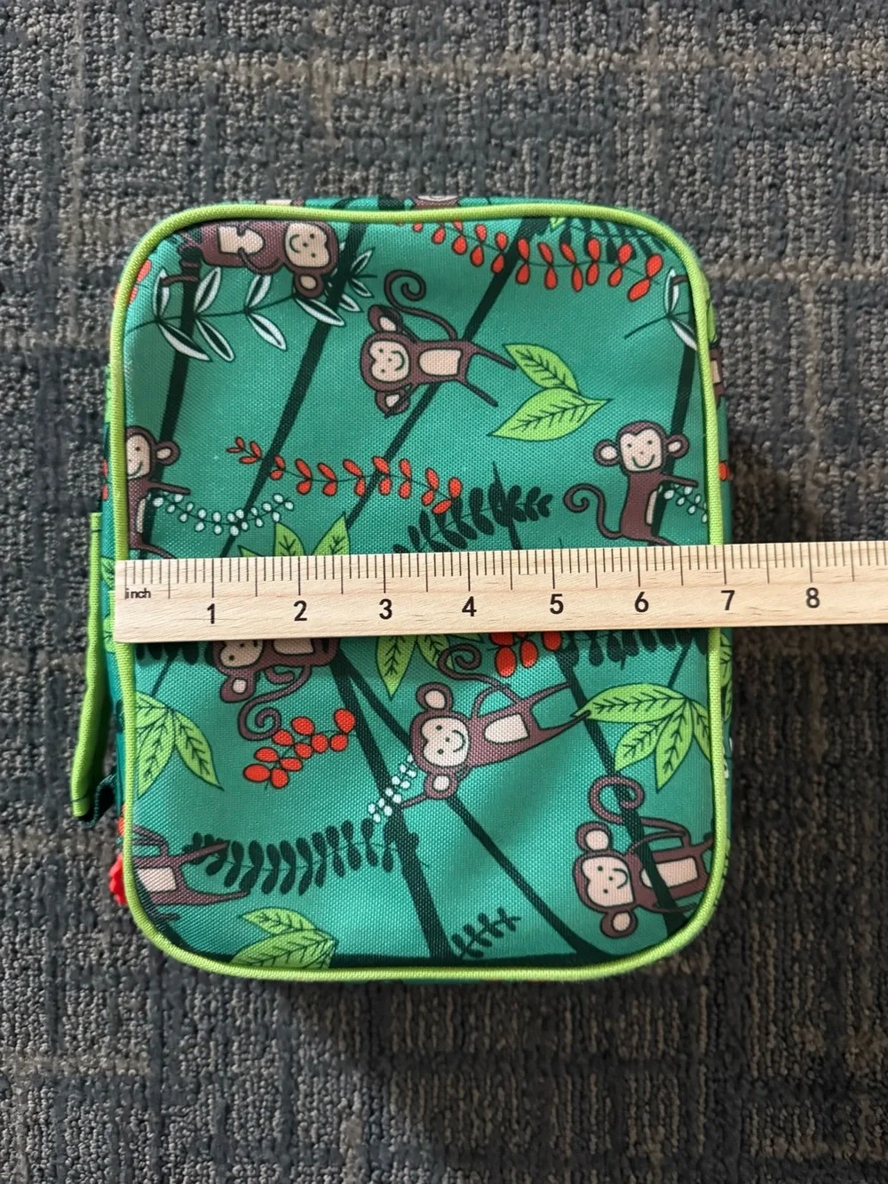 Cheeky Kids Monkey Jungle Insulated Lunch Box Cooler School Snack Bag Green O/S